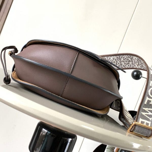 Loewe Small Gate bag in soft calfskin and jacquard Khaki - Image 5