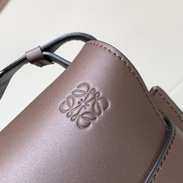 Loewe Small Gate bag in soft calfskin and jacquard Khaki - Image 6