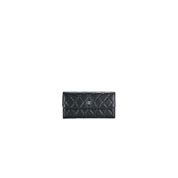 Chanel classic long wallet black