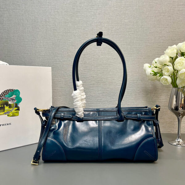 Prada Medium leather handbag(high-end grade) Dark Olive - Image 4