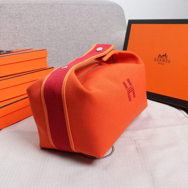 Hermes toiletery bag Khaki - Image 3