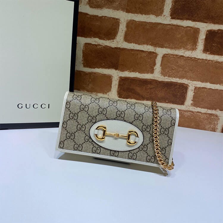 Gucci Horsebit 1955 Wallet With Chain Beige - Image 7