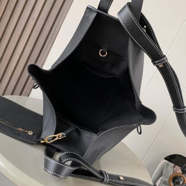 Loewe Small Hammock bag in soft grained calfskin black - Image 8