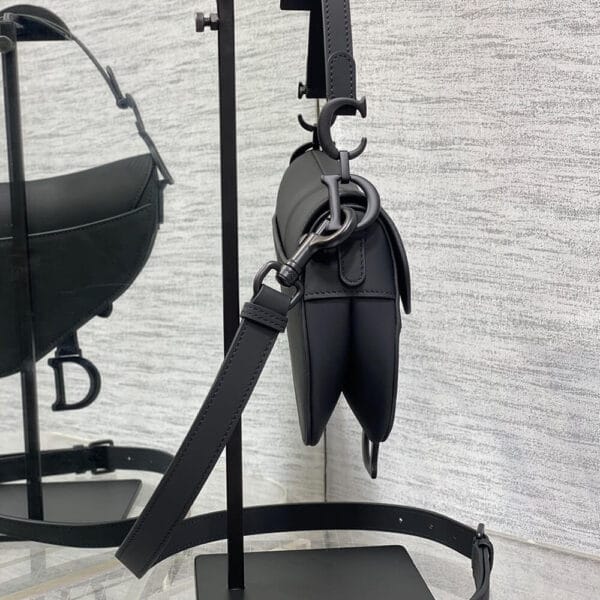 Dior Mini Saddle Bag with Strap(high-end grade) black - Image 3