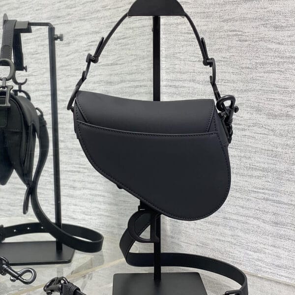 Dior Mini Saddle Bag with Strap(high-end grade) black - Image 4