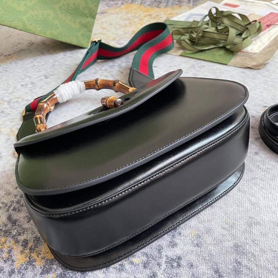 GUCCI BAMBOO 1947 JUMBO GG SMALL TOP HANDLE BAG black - Image 5