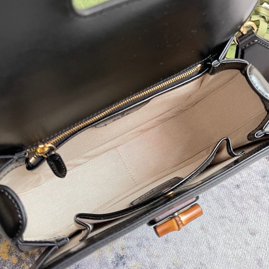 GUCCI BAMBOO 1947 JUMBO GG SMALL TOP HANDLE BAG black - Image 8