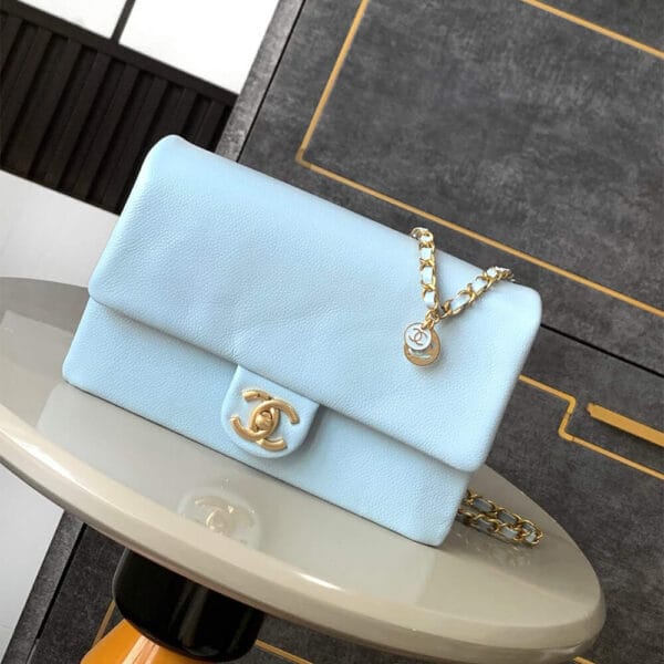 CHANEL Small Flap Bag(high-end grade) Lake Blue - Image 2