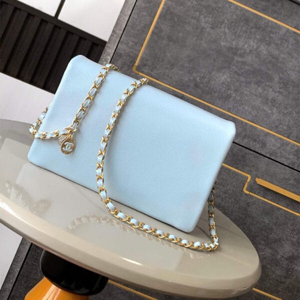 CHANEL Small Flap Bag(high-end grade) Lake Blue - Image 4