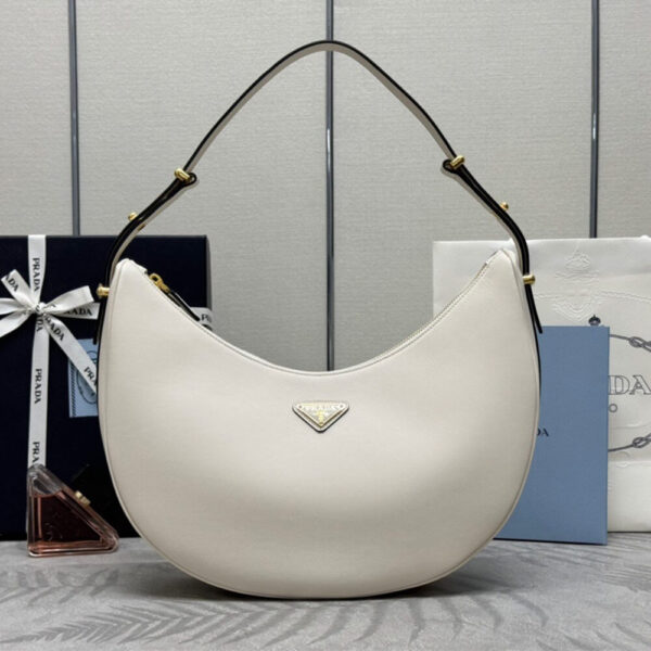 Prada Large leather shoulder bag Beige - Image 2