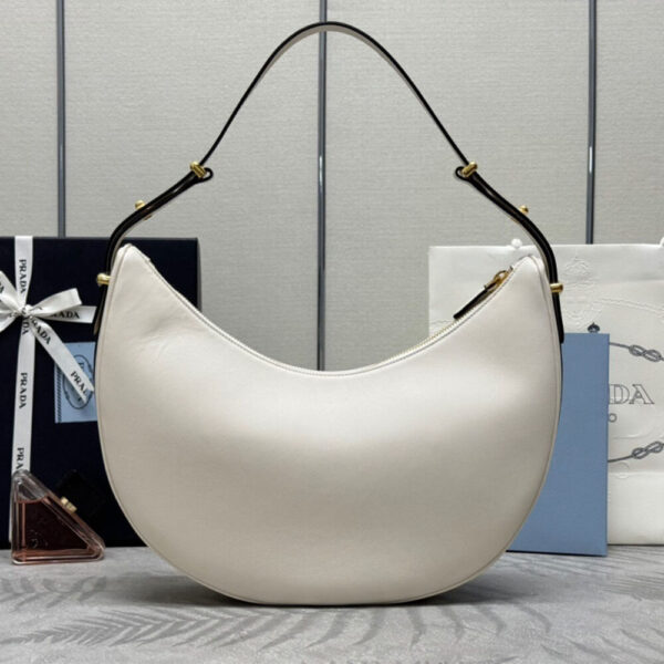 Prada Large leather shoulder bag Beige - Image 4