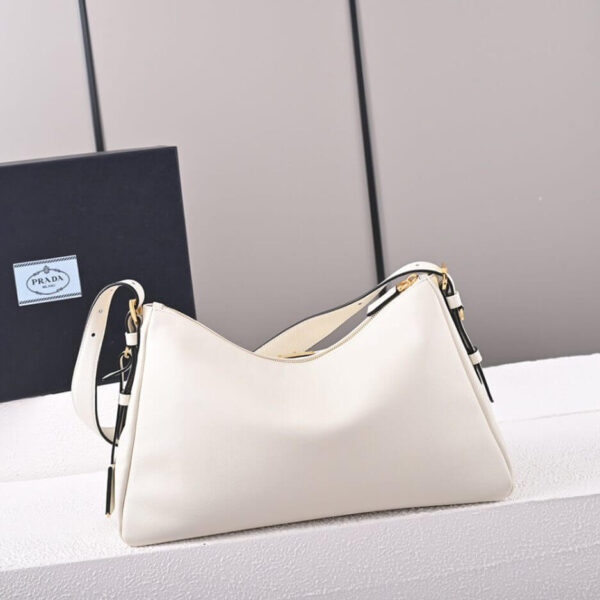 Prada Aimee large leather shoulder bag Beige - Image 4