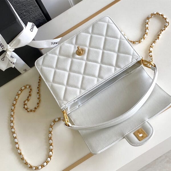 Chanel Small Handbag Lake Blue - Image 5