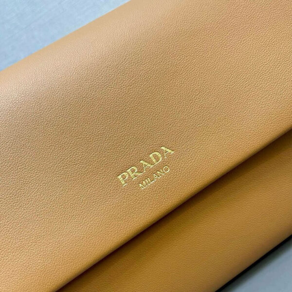 Prada Medium leather shoulder bag (High-end Grade) Khaki - Image 7