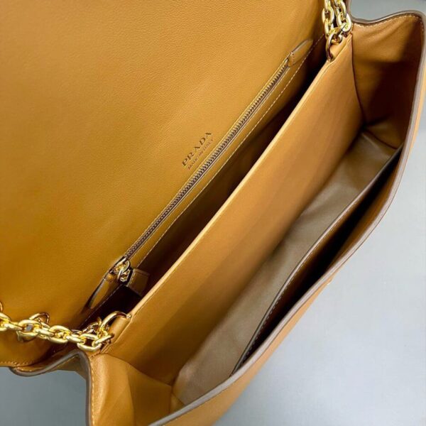 Prada Medium leather shoulder bag (High-end Grade) Khaki - Image 8