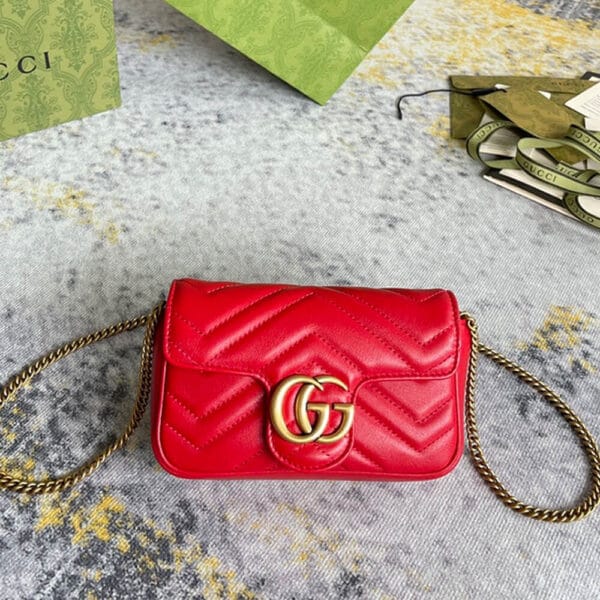 GG Marmont matelasse leather super mini bag Khaki - Image 2