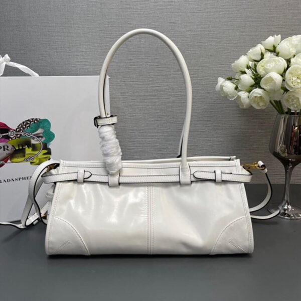 Prada Medium leather handbag(high-end grade) Beige - Image 4