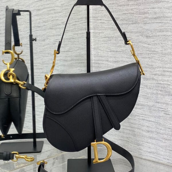 Dior Saddle Bag with Strap black - Image 2