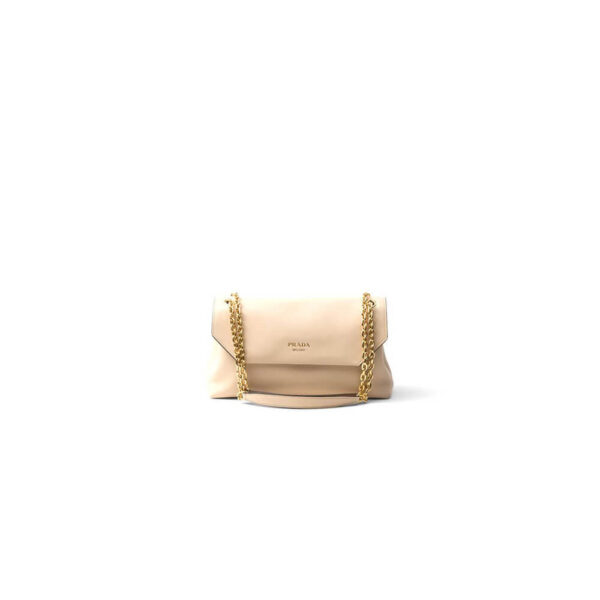 Prada Medium leather shoulder bag (High-end Grade) Beige