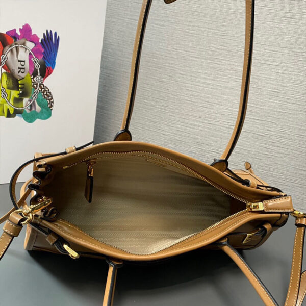 Prada Medium leather handbag(high-end grade) Lake Blue - Image 8