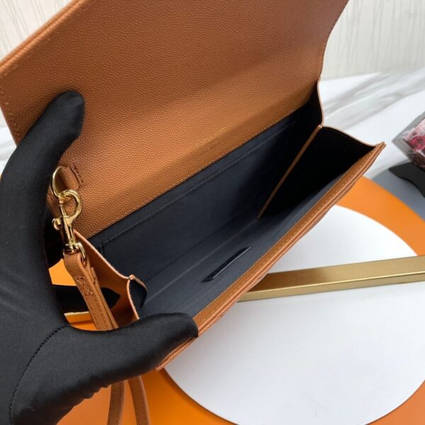 YSL CASSANDRE matelassé leather flap clutch Khaki - Image 8
