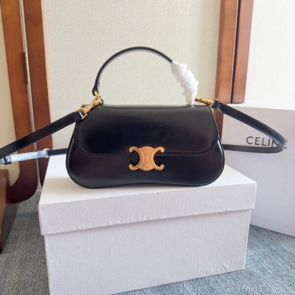 CELINE TEEN CELINE LOLA bag in shiny calf leather(High-end Grade) black - Image 2