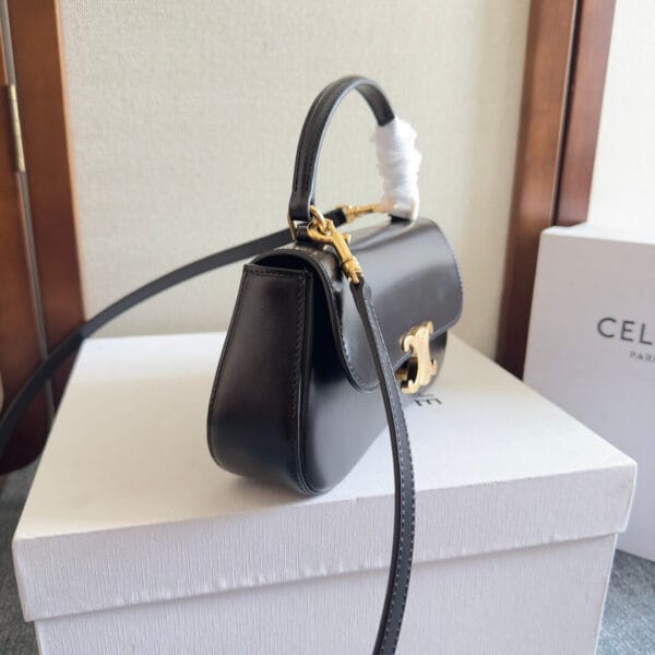 CELINE TEEN CELINE LOLA bag in shiny calf leather(High-end Grade) black - Image 3