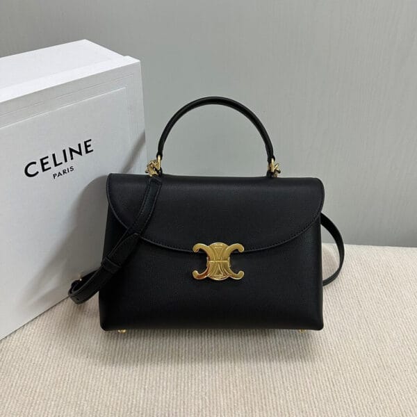 CELINE Medium size NINO bag in soft cow leather black - Image 2