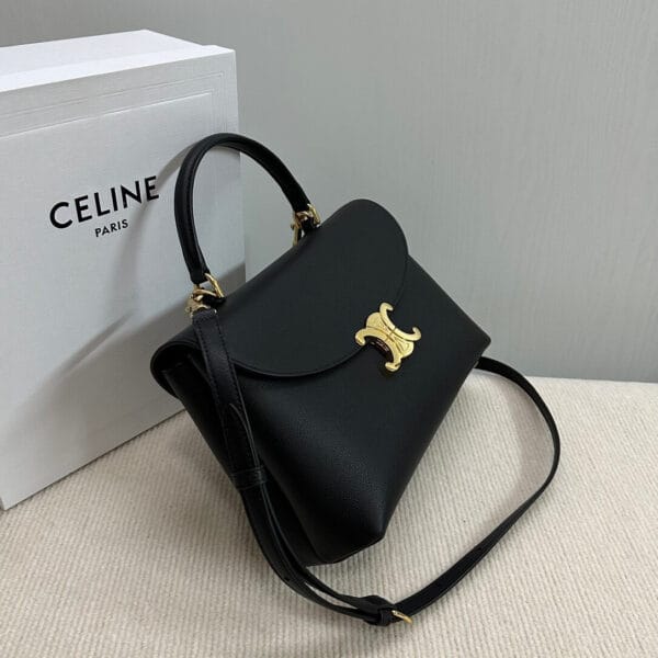 CELINE Medium size NINO bag in soft cow leather black - Image 3