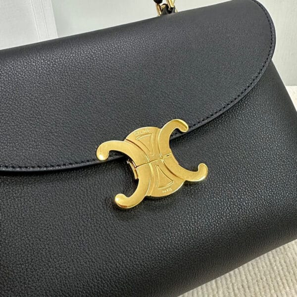 CELINE Medium size NINO bag in soft cow leather black - Image 7