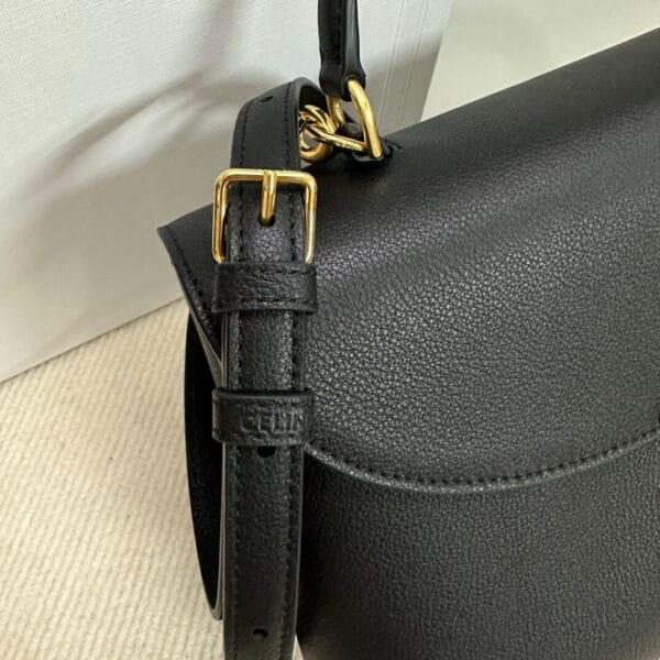 CELINE Medium size NINO bag in soft cow leather black - Image 8