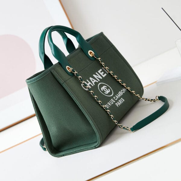 Chanel Small Tote Bag Green - Image 3