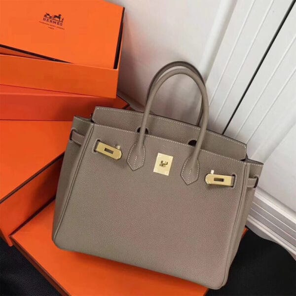 HERMES BIRKIN BAG 30 Medium grey - Image 3