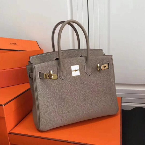 HERMES BIRKIN BAG 30 Medium grey - Image 5