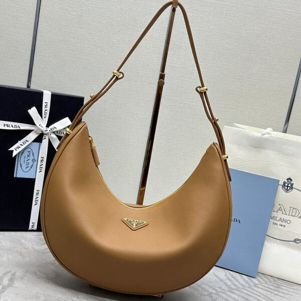Prada Large leather shoulder bag Khaki - Image 2