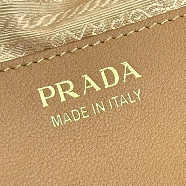Prada Large leather shoulder bag Khaki - Image 7