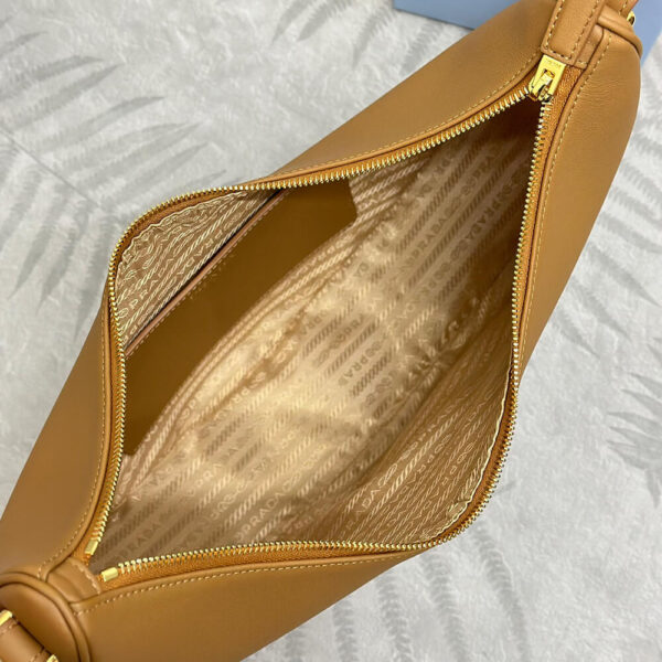 Prada Large leather shoulder bag Khaki - Image 8