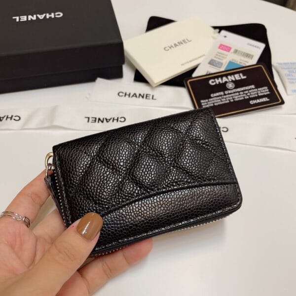 Chanel Classic Zipper Coin Wallet black - Image 3