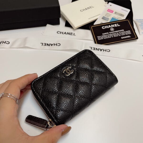 Chanel Classic Zipper Coin Wallet black - Image 4