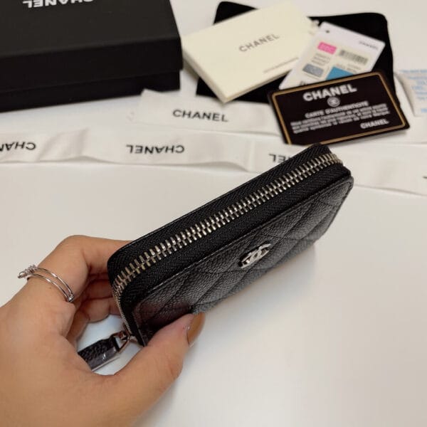 Chanel Classic Zipper Coin Wallet black - Image 5