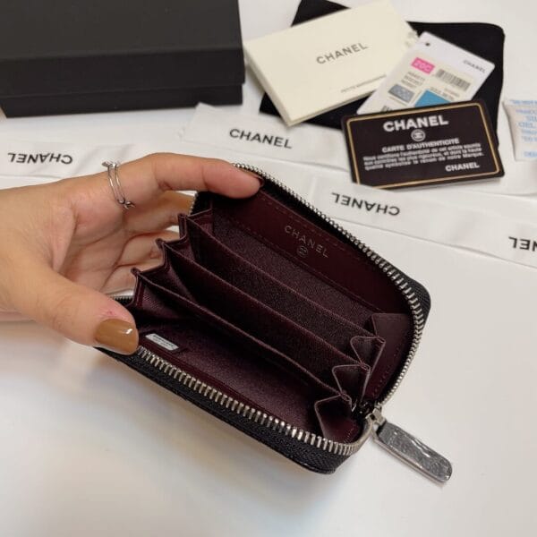 Chanel Classic Zipper Coin Wallet black - Image 7