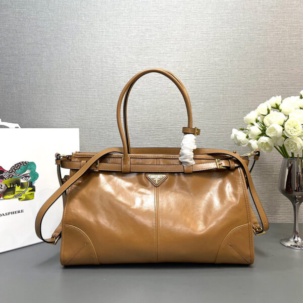 Prada Large leather handbag(high-end grade) Lake Blue - Image 2