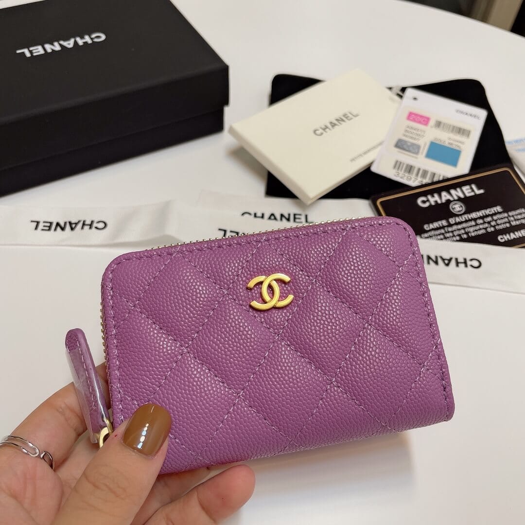 Chanel Classic Zipper Coin Wallet Pink - Image 2