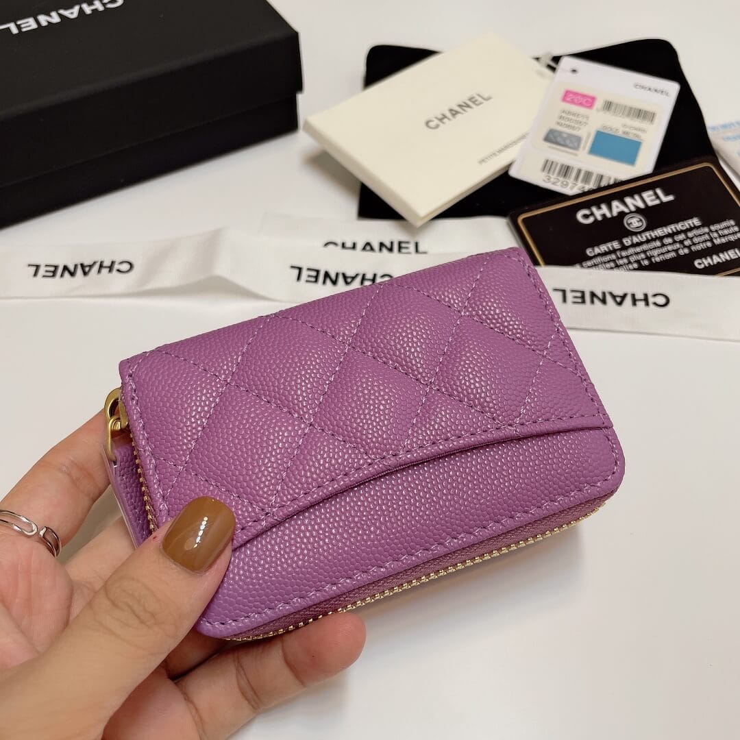 Chanel Classic Zipper Coin Wallet Pink - Image 3