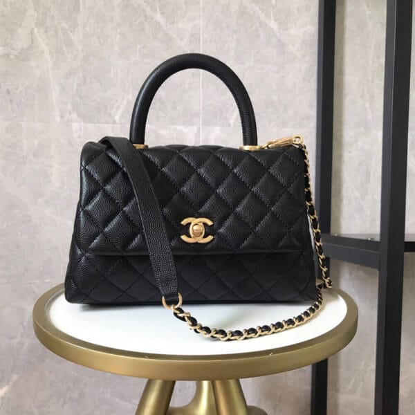 Chanel Coco handle flap shoulder bag PM black - Image 2