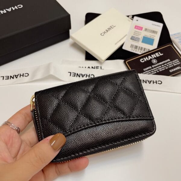 Chanel Classic Zipper Coin Wallet black - Image 3