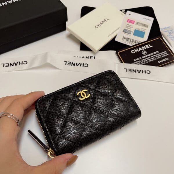 Chanel Classic Zipper Coin Wallet black - Image 4