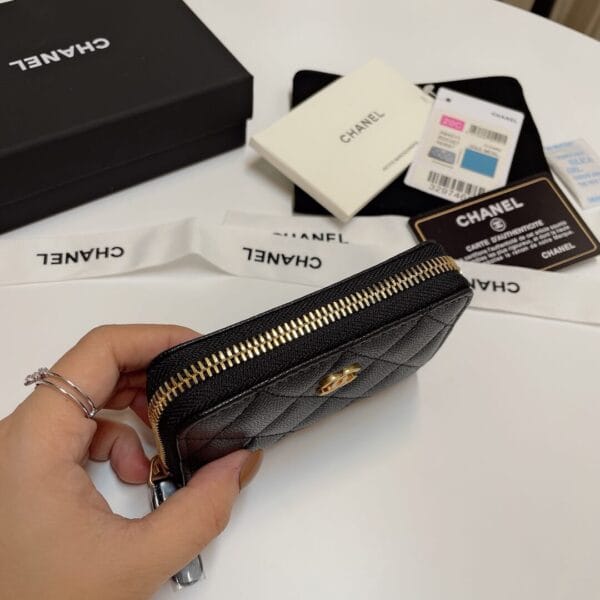 Chanel Classic Zipper Coin Wallet black - Image 5