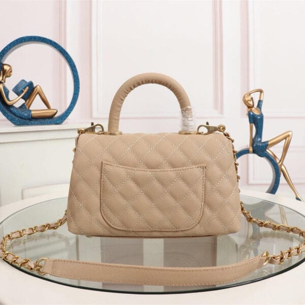 Chanel Coco handle flap shoulder bag PM Lake Blue - Image 4
