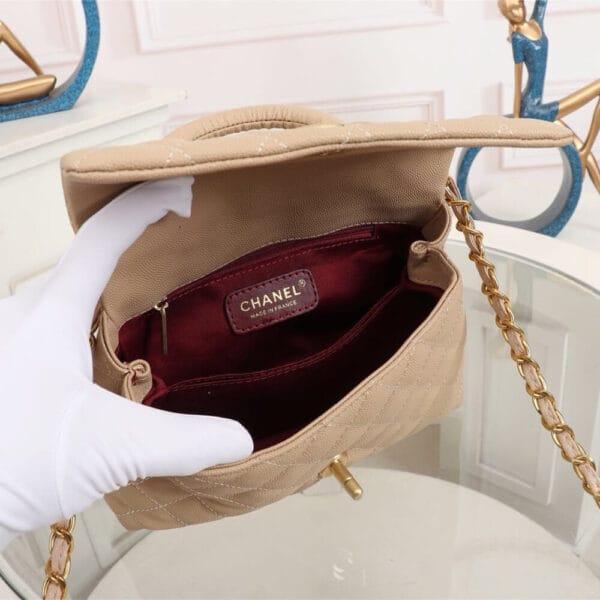 Chanel Coco handle flap shoulder bag PM Lake Blue - Image 8